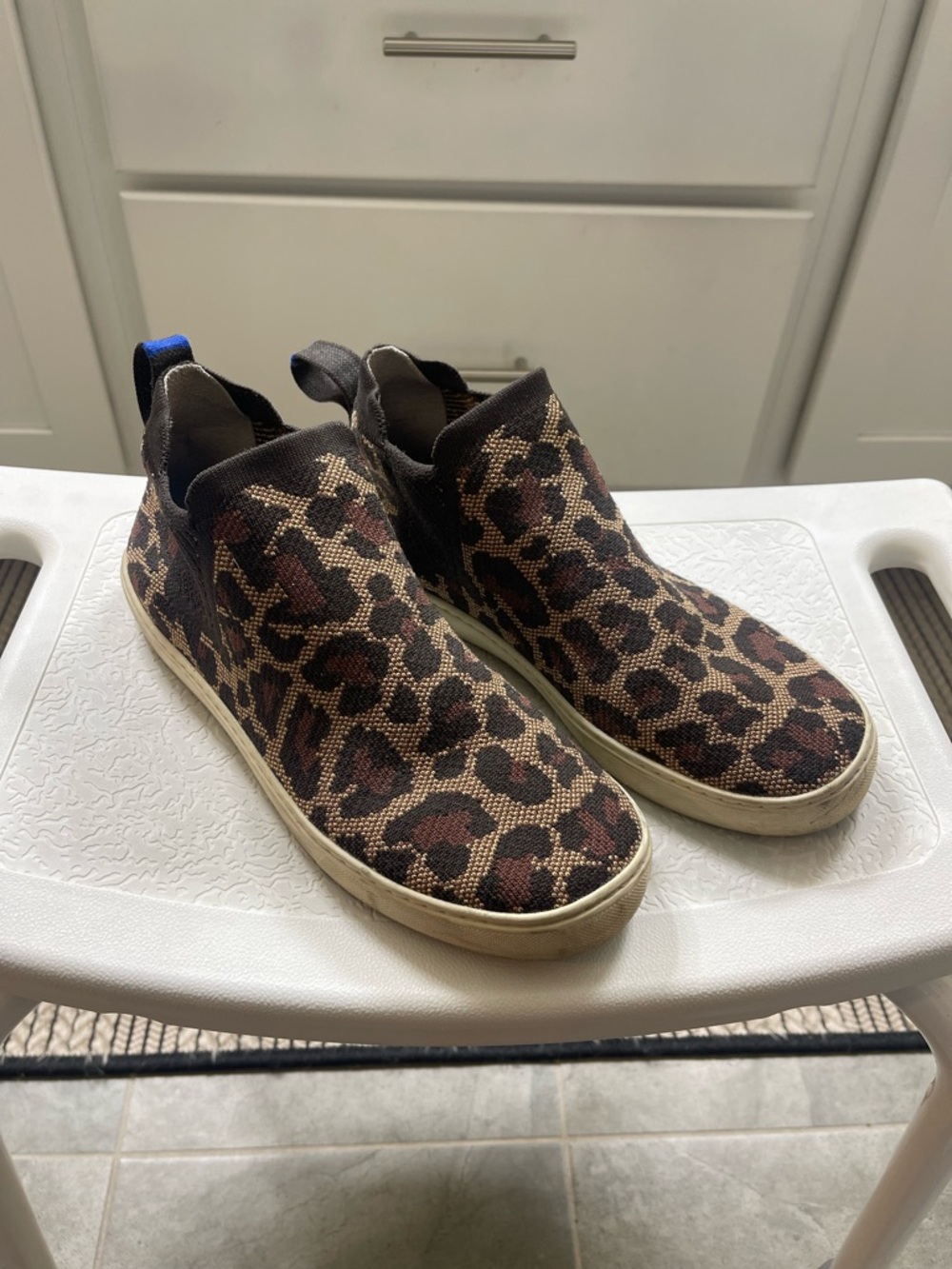 Rothy's Leopard Print Slip-On Ankle Sneakers - Brown Black